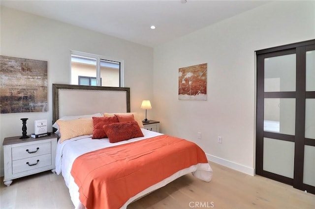 4850 Buchanan, Los Angeles, CA 90042 - bedroom featuring light wood-style floors, baseboards, and recessed lighting