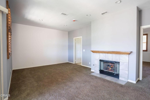 2947 Camino Del Zuro, Thousand Oaks, CA 91360 - unfurnished living room with carpet floors, a fireplace, baseboards, and recessed lighting