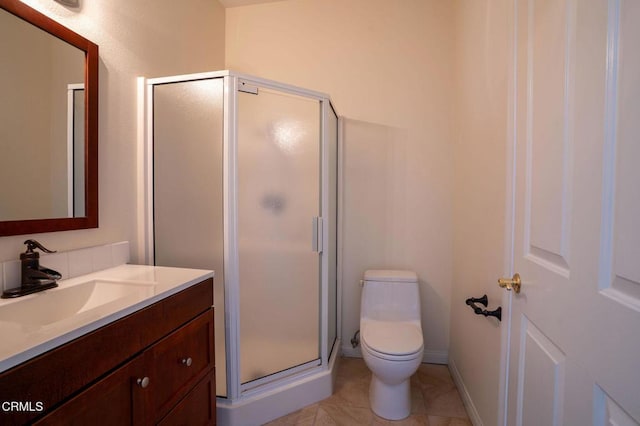 2947 Camino Del Zuro, Thousand Oaks, CA 91360 - full bath featuring vanity, a shower stall, toilet, and tile patterned floors