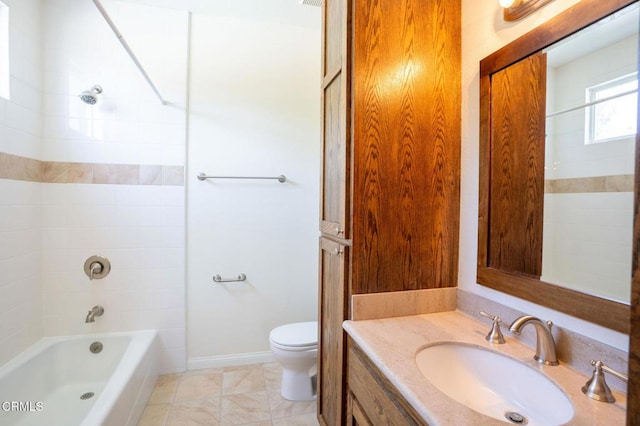 2947 Camino Del Zuro, Thousand Oaks, CA 91360 - full bath with vanity, toilet, bathing tub / shower combination, tile patterned floors, and baseboards