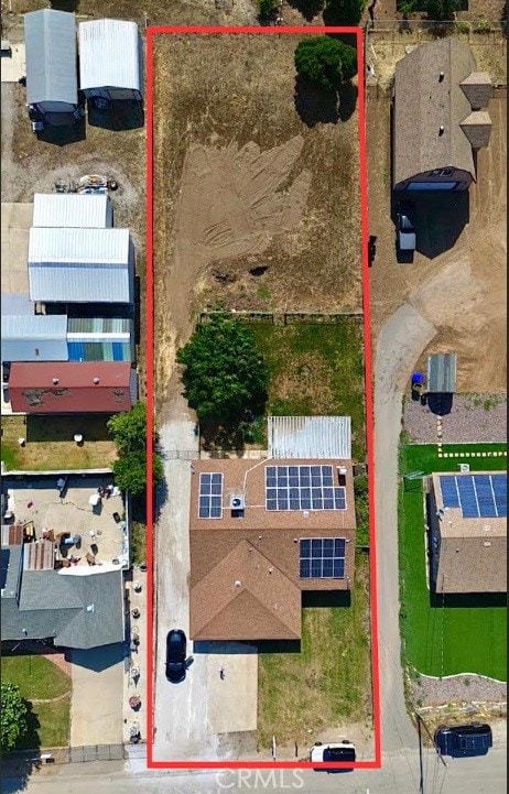 5187 Cedar St, Jurupa Valley, CA 92509 - aerial overview of property's location featuring property boundaries highlighted