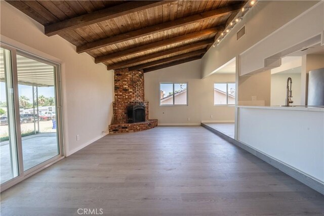 5187 Cedar St, Jurupa Valley, CA 92509 - unfurnished living room featuring wood ceiling and wood finished floors