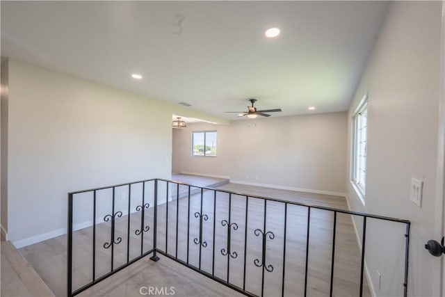 5187 Cedar St, Jurupa Valley, CA 92509 - staircase featuring ceiling fan and recessed lighting
