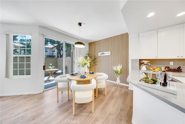 13445 Savanna, Tustin, CA 92782 - dining room featuring light wood-style floors, recessed lighting, and baseboards