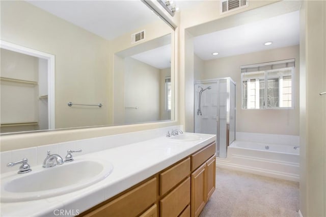 2 Hydrangea St, Ladera Ranch, CA 92694 - full bathroom with a shower stall, a garden tub, and double vanity