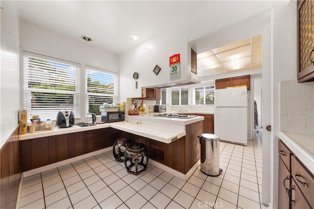 2917 W Hellman Ave, Alhambra, CA 91803 - kitchen featuring white appliances, a peninsula, healthy amount of natural light, and light countertops