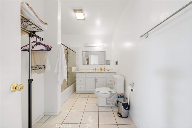 2917 W Hellman Ave, Alhambra, CA 91803 - full bath with combined bath / shower with glass door, vanity, tile patterned flooring, and baseboards