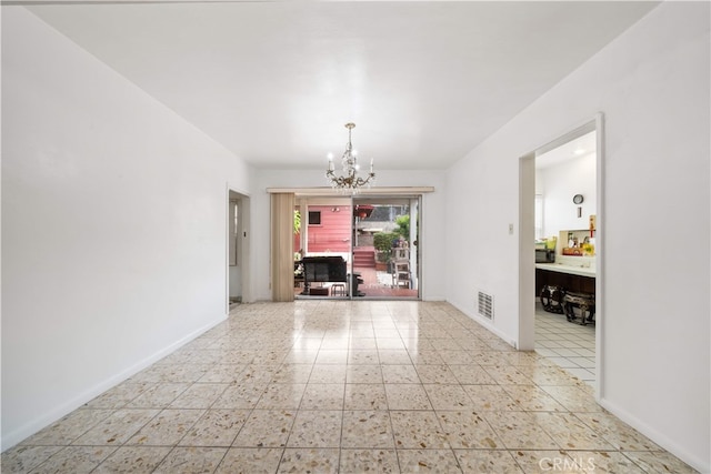 2917 W Hellman Ave, Alhambra, CA 91803 - unfurnished room with a chandelier and baseboards
