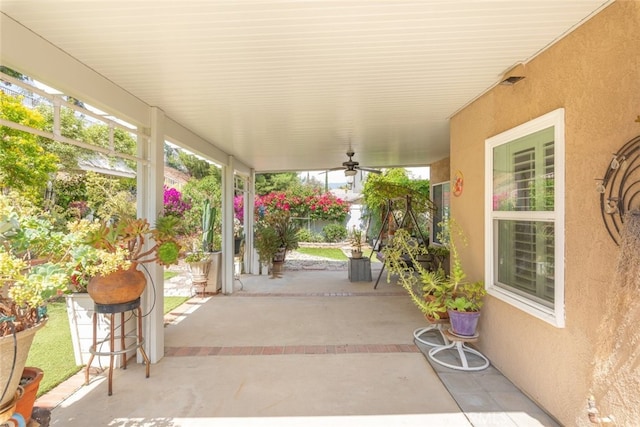 13179 Lone Stallion Ln, Corona, CA 92883 - view of patio with a ceiling fan