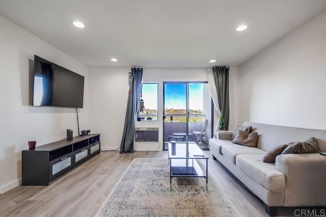6930 Hyde Park Dr Unit 218, San Diego, CA 92119 - living room with light wood-style flooring, recessed lighting, and baseboards