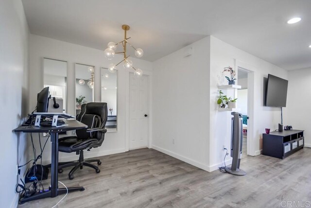 6930 Hyde Park Dr Unit 218, San Diego, CA 92119 - office with wood finished floors, baseboards, and recessed lighting