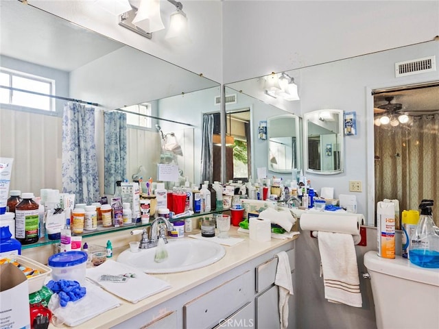 3038 Blakeman Ave, Rowland Heights, CA 91748 - full bath with vanity, toilet, and a shower with shower curtain