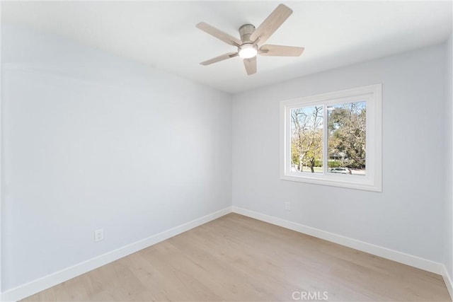 7 Monticello Ln, Rancho Santa Margarita, CA 92688 - empty room featuring light wood-style flooring, baseboards, and a ceiling fan