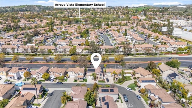7 Monticello Ln, Rancho Santa Margarita, CA 92688 - aerial view of property and surrounding area with nearby suburban area and a mountainous background