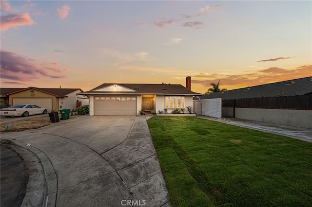 1086 Amacayo Ct, San Diego, CA 92154 - ranch-style house featuring concrete driveway, an attached garage, and a chimney