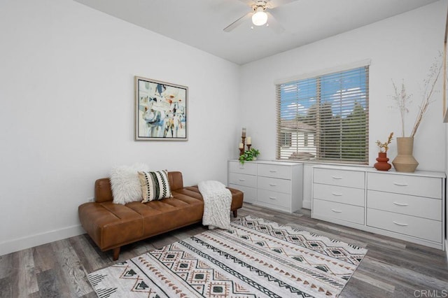 5529 Old Ranch Rd Unit 47, Oceanside, CA 92057 - sitting room featuring light wood-style floors, ceiling fan, and baseboards