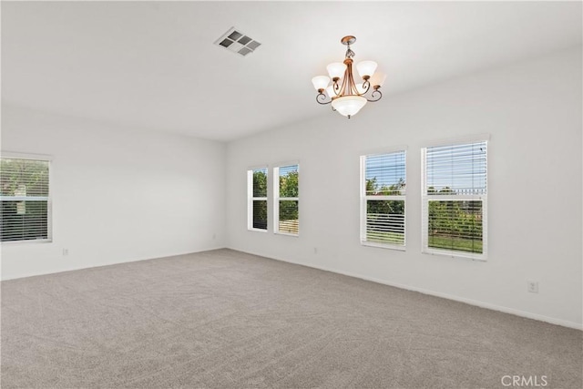 4349 Bethpage Dr, Palmdale, CA 93551 - carpeted spare room featuring a chandelier and baseboards