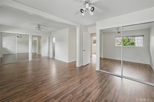 27129 Elias Ave, Saugus, CA 91350 - unfurnished bedroom featuring wood finished floors, baseboards, and a ceiling fan