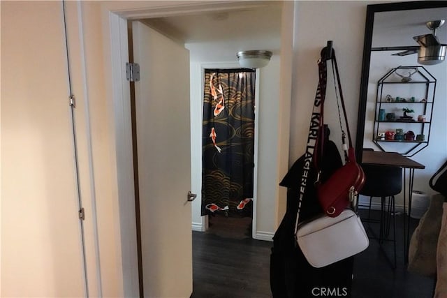 645 Pacific Ave Unit 306, Long Beach, CA 90802 - hallway with dark wood-style flooring and baseboards