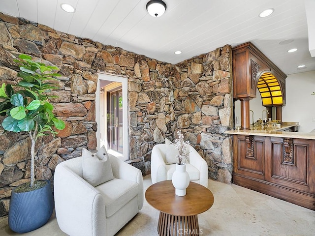 30461 Puerto Vallarta Dr, Laguna Niguel, CA 92677 - living area featuring recessed lighting and bar with sink