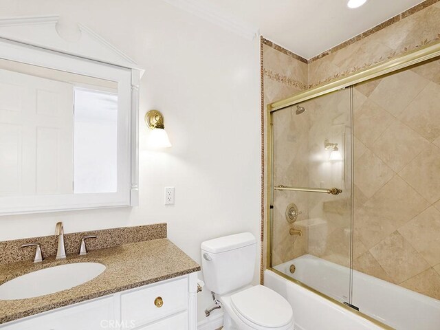 30461 Puerto Vallarta Dr, Laguna Niguel, CA 92677 - full bathroom featuring toilet, vanity, and shower / bath combination with glass door