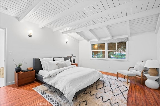 4000 Via Cardelina, Palos Verdes Estates, CA 90274 - bedroom featuring baseboards, wood finished floors, and wooden ceiling