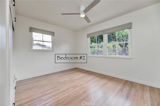 4000 Via Cardelina, Palos Verdes Estates, CA 90274 - empty room with plenty of natural light, light wood-style floors, a ceiling fan, and baseboards