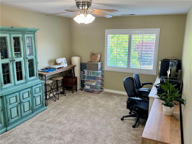 34238 Baja Ct, Lake Elsinore, CA 92532 - carpeted office featuring a ceiling fan and baseboards