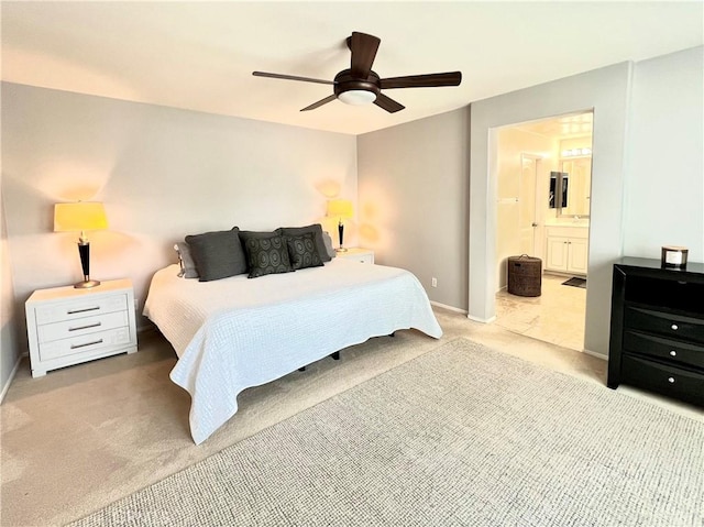 10382 Sparkling Dr Unit 2, Rancho Cucamonga, CA 91730 - bedroom featuring carpet floors, ensuite bathroom, and a ceiling fan