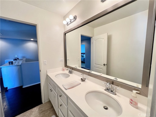 10382 Sparkling Dr Unit 2, Rancho Cucamonga, CA 91730 - ensuite bathroom featuring double vanity and tile patterned flooring