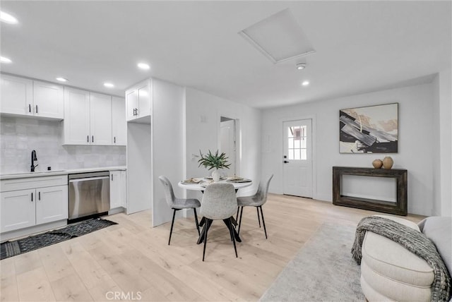 239 N San Antonio Ave, Upland, CA 91786 - dining area featuring light wood-type flooring and recessed lighting