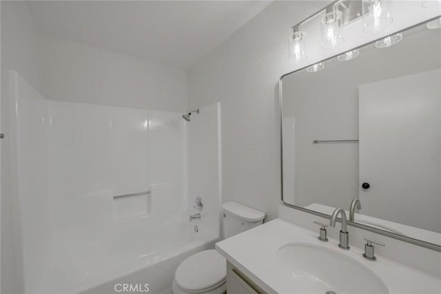 7727 Oakwood Ave, Hesperia, CA 92345 - full bathroom featuring toilet, vanity, and bathtub / shower combination