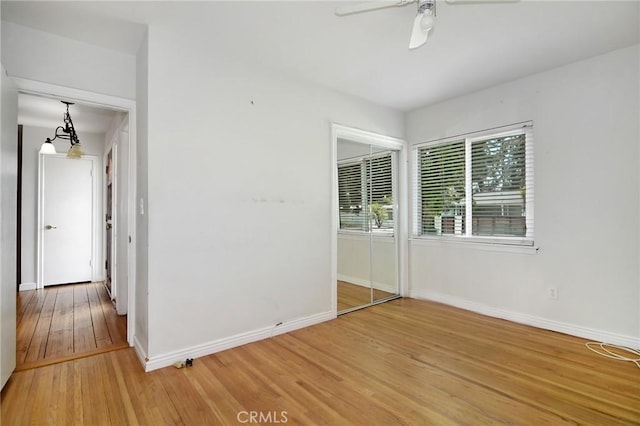 5655 Wish Ave, Encino, CA 91316 - unfurnished room featuring light wood-style flooring, baseboards, and ceiling fan