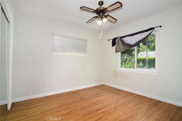 5655 Wish Ave, Encino, CA 91316 - empty room with light wood-type flooring, baseboards, and a ceiling fan