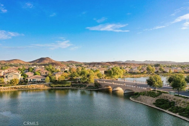 29463 Bouris Dr, Menifee, CA 92584 - water view featuring a mountainous background, a notable bridge, and nearby suburban area