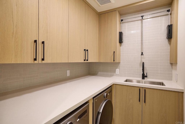 537 N Granados Ave, Solana Beach, CA 92075 - washroom featuring cabinet space and washer and clothes dryer