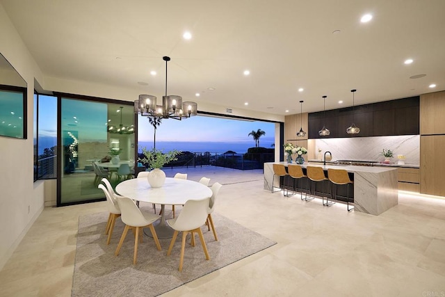 537 N Granados Ave, Solana Beach, CA 92075 - dining space with a chandelier and recessed lighting