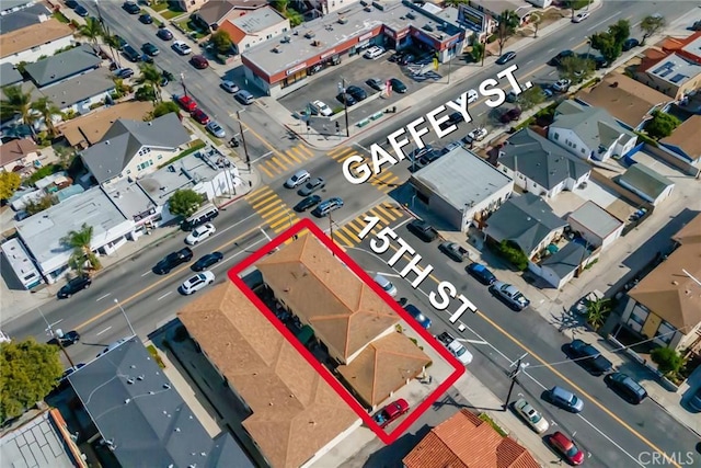 1437 S Gaffey St, San Pedro, CA 90731 - aerial view of residential area with property boundaries highlighted