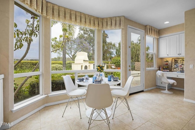 741 Sterling Hills Dr, Camarillo, CA 93010 - sunroom / solarium featuring baseboards, tile patterned floors, and healthy amount of natural light