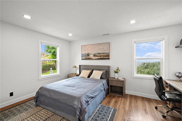 22621 Ridge Line Rd, Diamond Bar, CA 91765 - bedroom with baseboards, wood finished floors, recessed lighting, and an office area