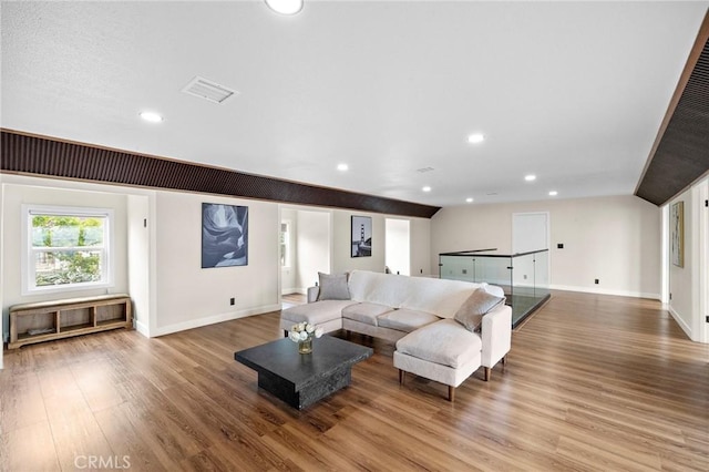 22621 Ridge Line Rd, Diamond Bar, CA 91765 - living area featuring wood finished floors, recessed lighting, and baseboards