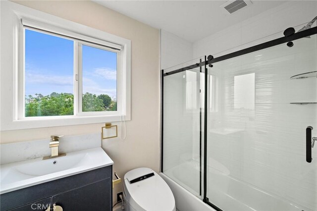 22621 Ridge Line Rd, Diamond Bar, CA 91765 - full bath with toilet, vanity, and enclosed tub / shower combo