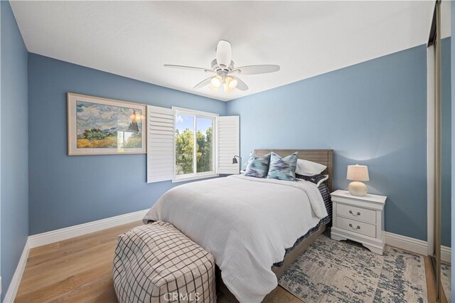 21035 Timber Ridge Rd, Yorba Linda, CA 92886 - bedroom with wood finished floors and a ceiling fan