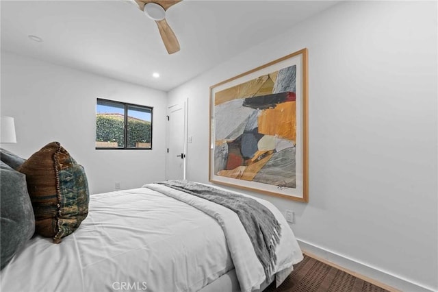 2416 Palm Ave, Manhattan Beach, CA 90266 - bedroom with ceiling fan, recessed lighting, and baseboards