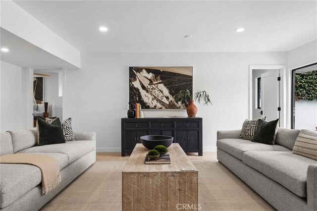 2416 Palm Ave, Manhattan Beach, CA 90266 - living room featuring recessed lighting and baseboards