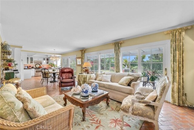 6232 E Shenandoah Ave, Orange, CA 92867 - living area featuring a chandelier