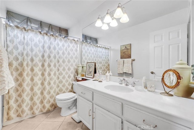 6232 E Shenandoah Ave, Orange, CA 92867 - bathroom with tile patterned floors, vanity, and curtained shower