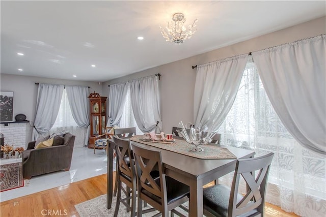 2546 Northmoor Dr, Corona, CA 92882 - dining area featuring healthy amount of natural light, a chandelier, and recessed lighting