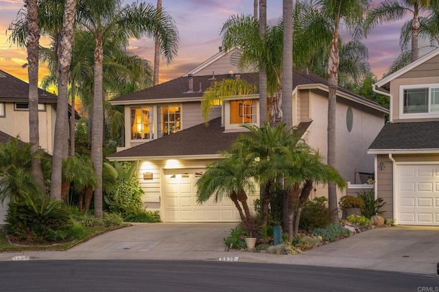 6839 Caminito Sueno, Carlsbad, CA 92009 - view of front of property featuring concrete driveway, a shingled roof, and a garage