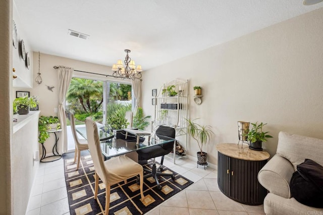 6839 Caminito Sueno, Carlsbad, CA 92009 - dining space with a chandelier and light tile patterned floors